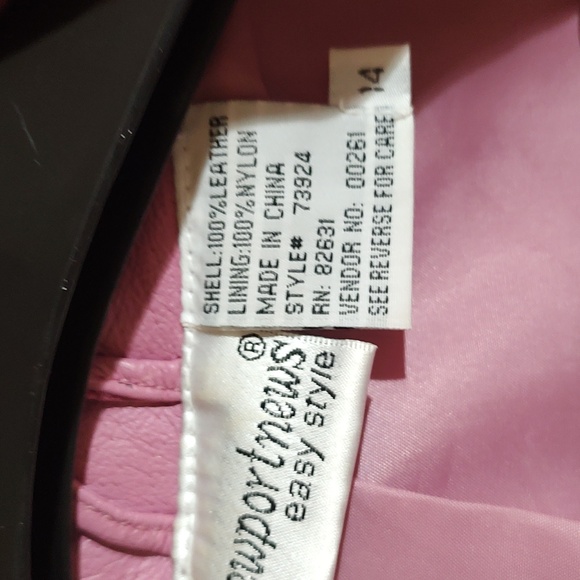 NEWPORT News Pink leather cropped Blazer - Picture 5 of 8